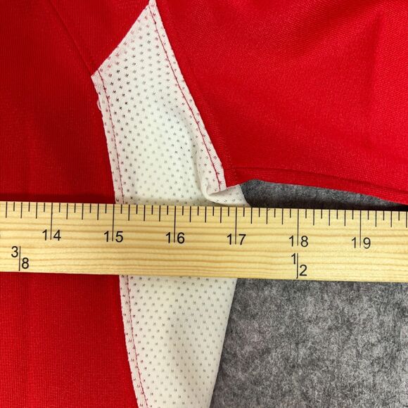 Nike Womens Jersey Extra Small Red White Softball Button Short Sleeve Black NWT - Picture 8 of 8